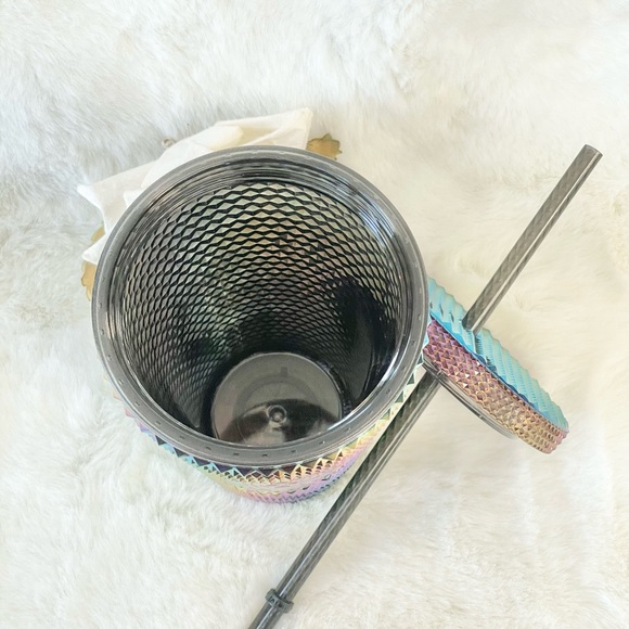 New with tags STARBUCKS IRIDESCENT, TEXTURED 16oz CUP with matching Straw #gift - Picture 6 of 6